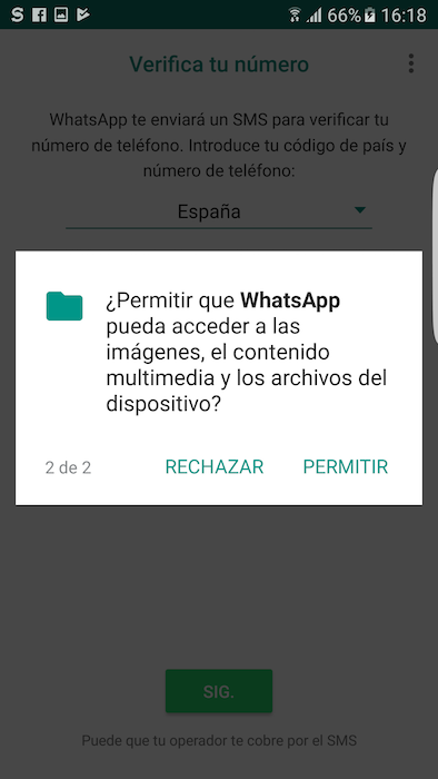 Permisos Archivos WhatsApp