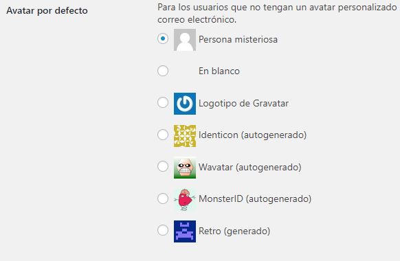 Avatar por defecto wordpress comentarios