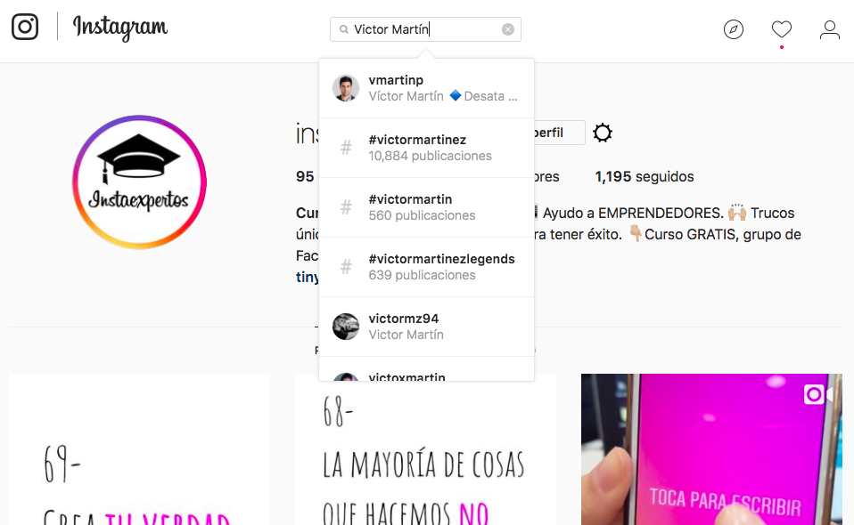 Buscar por Nombre Instagram