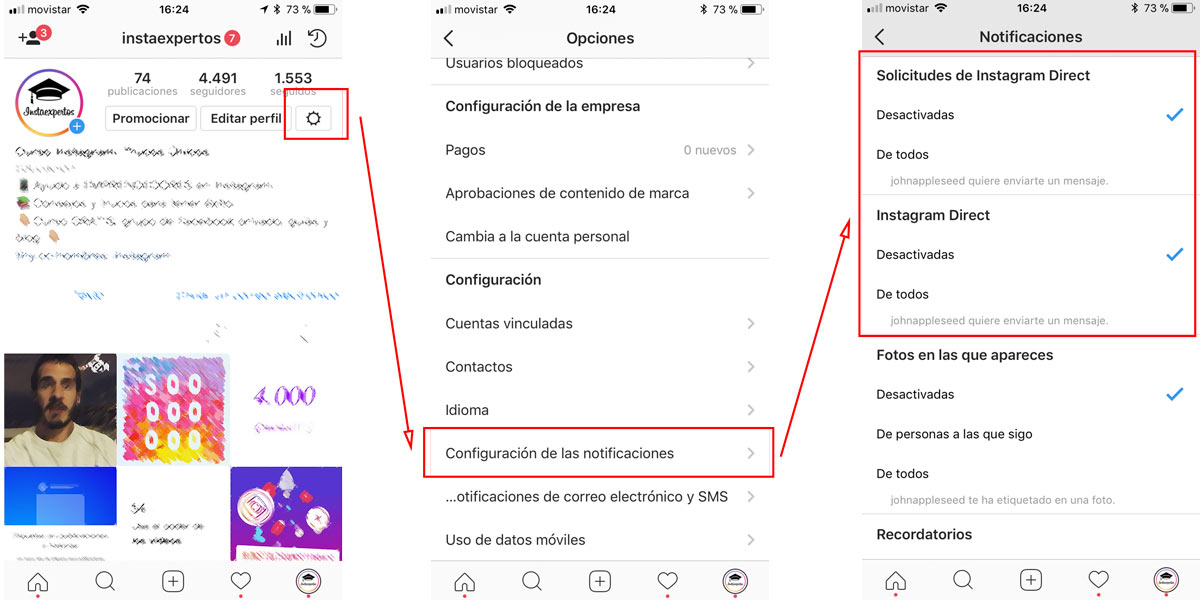 Configurar Instagram Direct