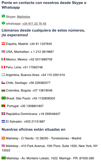 Contacto Mailrelay