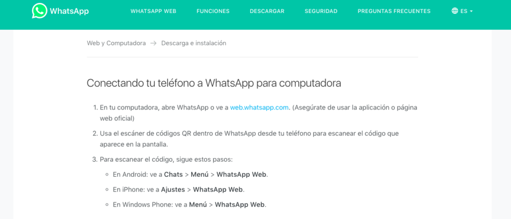 Crear cuenta Whatsapp desde PC